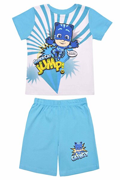 PJ Masks Pijama de vară turcoaz 3-8 ani pentru somn sau joacă cu print temati...