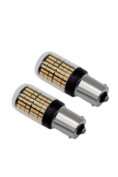 DEMİRLED 144 Led Tek Duy Oto Led Ampülü Turuncu Güçlü Işık Tak Kullan ( 2 Adet )