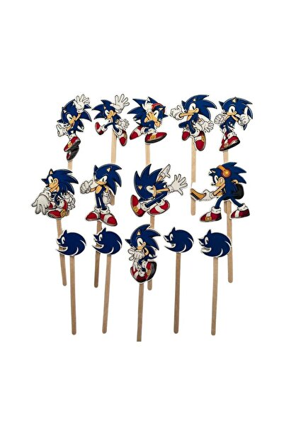 DecoParty Set de decorațiuni pentru tort – Tematică SONIC, 14 piese, Carton, ...