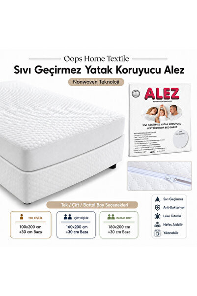 Havlucu Metin Sıvı Geçirmez Lastikli Yatak Koruyucu Alez Tek Kişilik Çift Kiş...