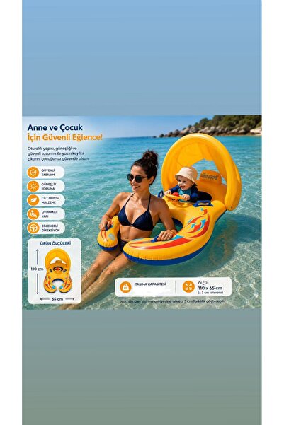 barlas global Deniz Simidi Güneşlikli Anne Bebek