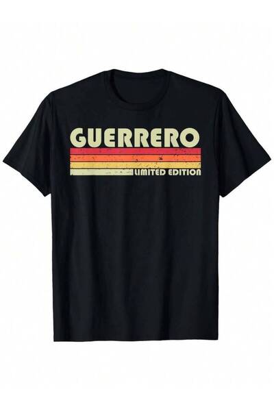 01THEONE تي شيرت GUERRERO Last Name Humorous Retro Vintage 80S للاجتماعات وأع...