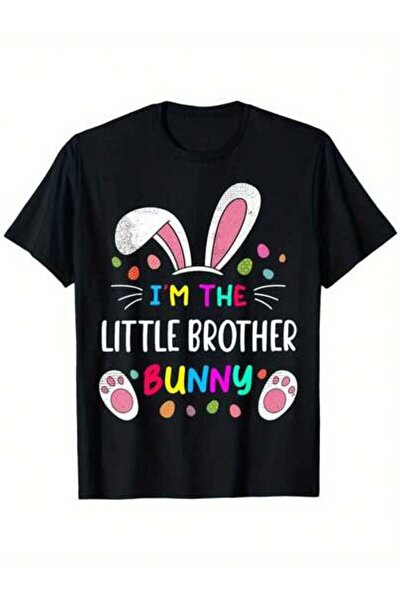 4CR تي شيرت I'M The Little Brother Bunny Ears Easter Day Rabbit Funny T-Shirt...