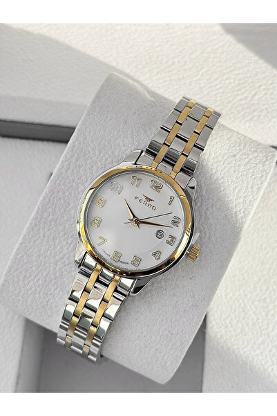 FERRO Yellow and Silver Steel Cord Women's Wristwatch Fl40189A-D 3 Atm Water ...