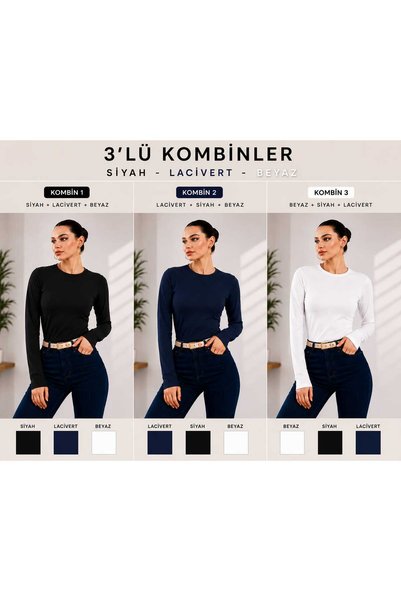 RD MİSSTANBUL COLLECTİON Bisiklet Yaka 3'lü Badi