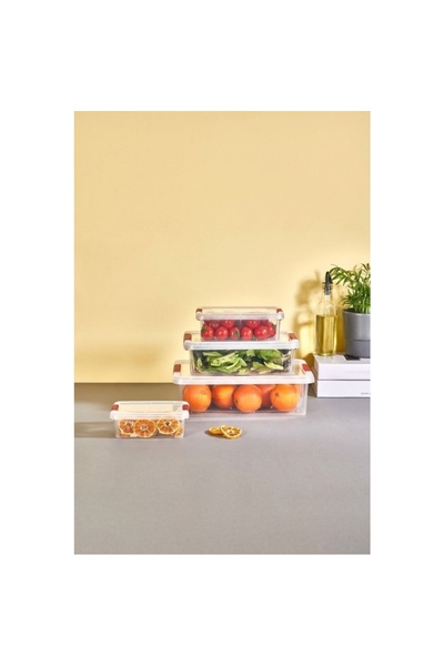 Piev Storage Container with Lockable Lid, Set of Four