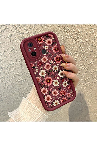 SLIMFELT Redmi 12C Uyumlu Yüksek Kaliteli Çiçek Desenli, Düşmeye Dayanıklı Si...