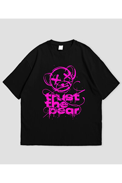 Grafftee Clothing Trust Bear Printed Unisex Oversize T-Shirt