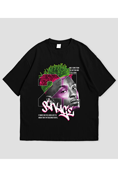 Grafftee Clothing Savage Printed Unisex Oversize T-Shirt