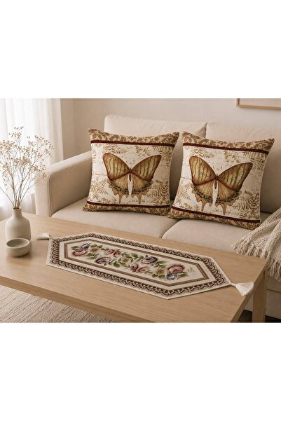 Yeshome Collection Butterfly Collection Tapestry Throw Pillow & Runner Set 1 ...