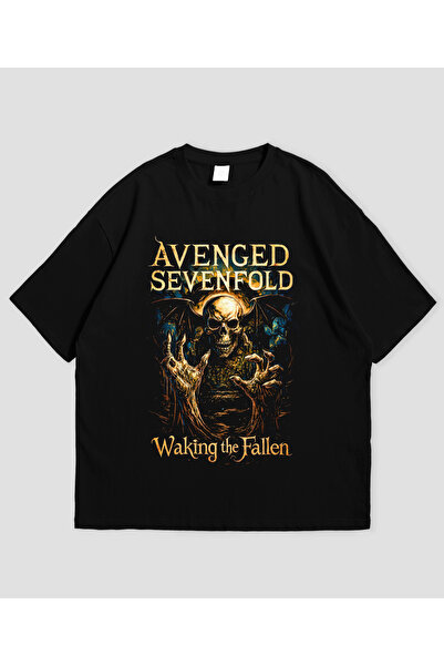 Grafftee Clothing Μπλουζάκι Avenged Sevenfold με στάμπα, unisex, oversized