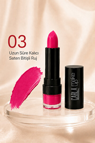 Carla Professional Make Up Long-Lasting Satin Finish Incape Lipstick No:03