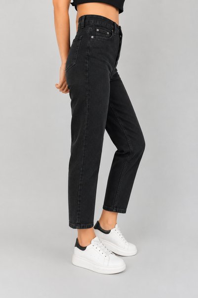 sion jeans Julia Milano New Season Boyfriend Casual Women's Jeans Non-Fading Black High-Waist Stretch Fabric (2026)