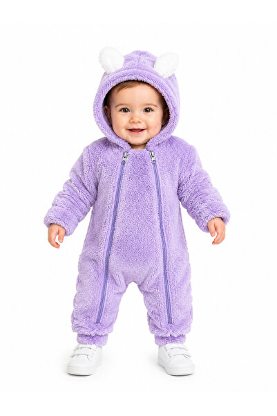 Chicsy Baby بدلة أطفال من ويلسوفت بسحّاب مزدوج على شكل أذني أرنب لطيفة، بغطاء...