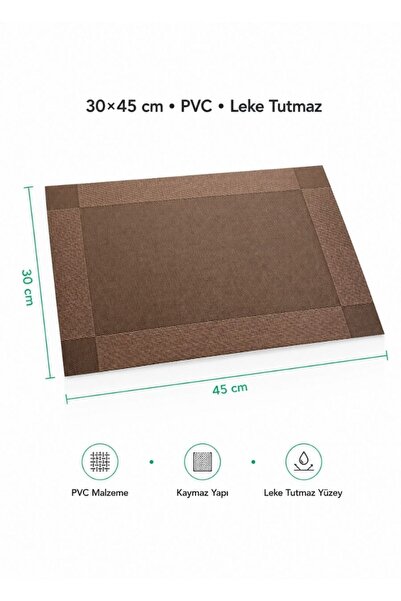 Jet's Home Brown Pvc American Service 30X45 cm - Framed Stain-Resistant Supla Mat