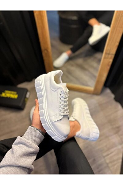 pabucmarketi White Lace-Up Men's Sneakers