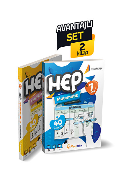HiperZeka Avantajlı Set 2027 7. Hep Matematik ve Fen Bilimleri Haftalık Denem...