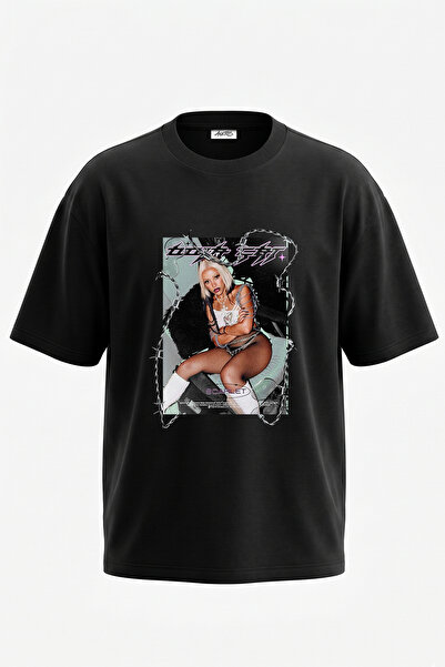 Anetos Doja Cat_4 dizajn, štampana oversize crna majica