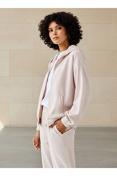 FAV MELANGE HOODED ZIP SWEATS SET