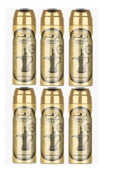 Dirham Body Perfumed Spray Gold 200ml (Pack of 6)