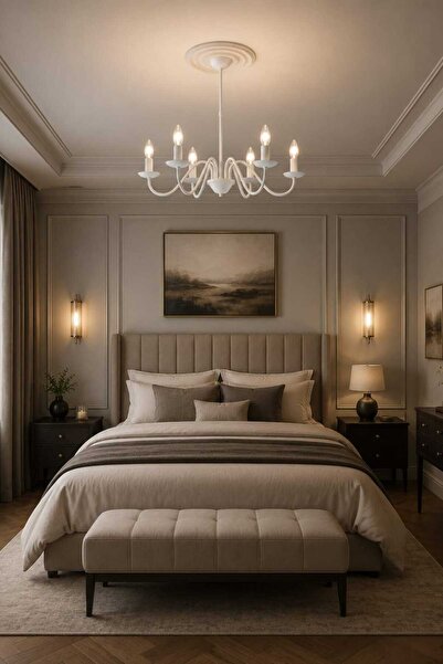 BSA LIGHTING VELA 6'LI BEYAZ MODERN AVİZE ( E14 DUYLU) KLASİK ŞIK AVİZE