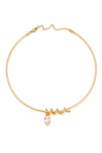 Venus Design Steel Drop Stone Choker Necklace