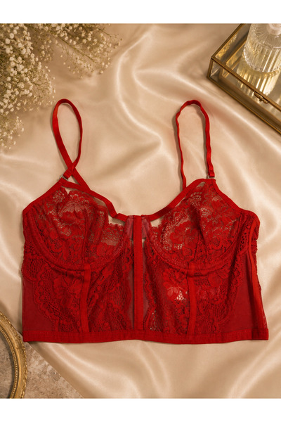 Kelira Women's Lace Underwire Bustier Crop Top