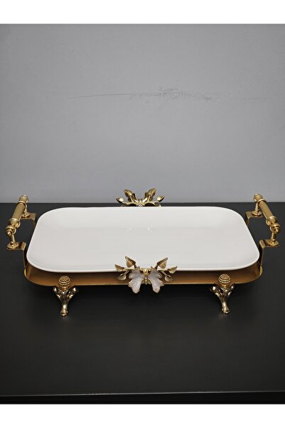 PARILTI HOME COLLECTİON Luxury Rectangular Special Laser-Cut Figured Serving ...