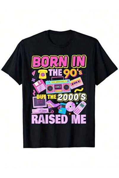 NOURAM تي شيرت Born In 90But The 2000Raised Me Vintage Retro 90s، تي شيرت صيف...