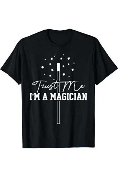 9TAY Funny Graphic T-Shirt Believe Me, I'm A Magician Magic Wand Design Black...