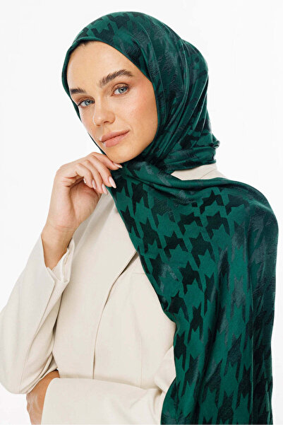 wesscollection شال نسائي منسوج من الجاكار اللامع بنقشة مخالب الغراب 75x185 سم