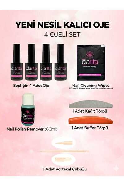 clarita Yeni Nesil Kalıcı Oje SET 4 Ojeli Cihazsız Set (RENK KODLARINI SİPARİ...