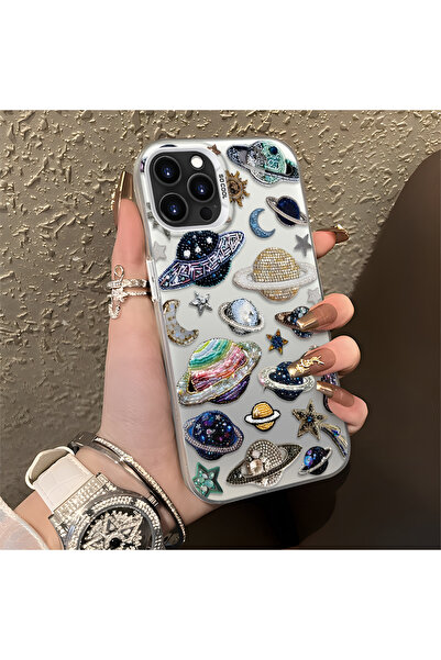 ARTISHELL iPhone 12 Pro Max Uyumlu Gezegen Ay Yıldız Baskı Anti Şok Telefon K...