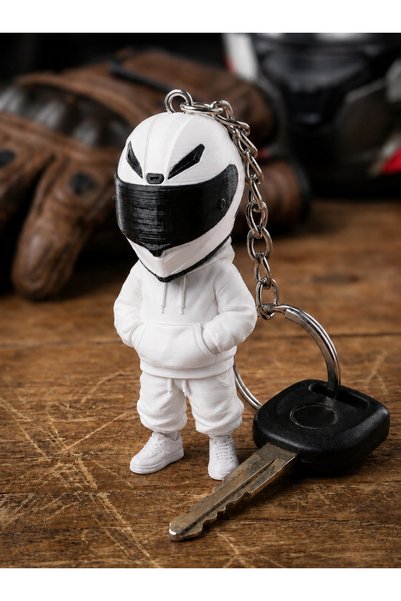 Generic Brand Motorcycle Helmeted Figure Keychain – 3D Printing