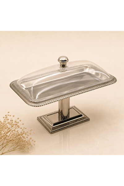 Alakhmas Luxury Transparent Stainless Steel Plate Elevated Serving Tray for C...