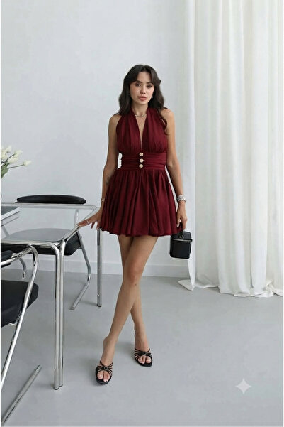 solena sln Rochie mini pentru femei, cu guler halter, cu spatele gol, cu tali...