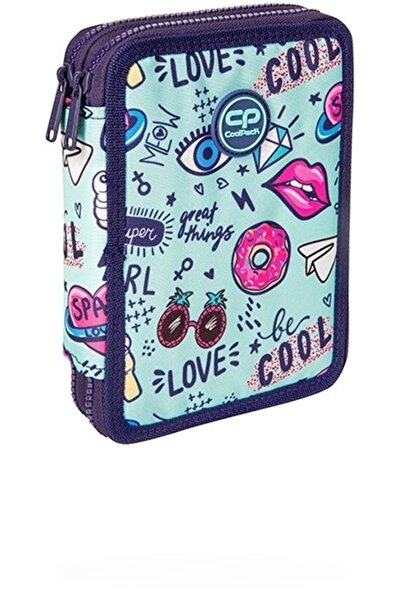 Cool Pack Penar echipat Jumper XL, 38 piese, 2 fermoare, Mint Doodles, CoolPack