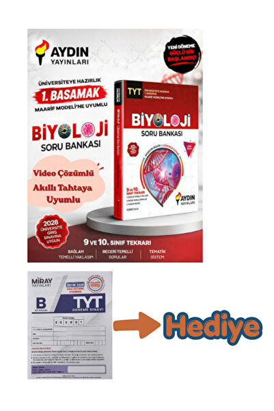 Aydın Yayınları Aydın Yay. Maarif Model Aydın TYT Biyoloji Soru Bankası (Üniv...