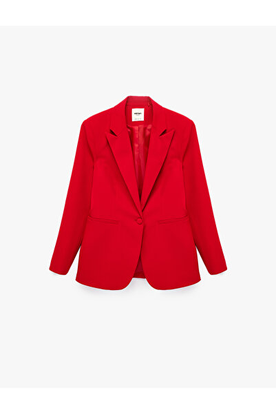 Koton Classic Collar Long Sleeve Pocketed Buttoned Blazer Jacket