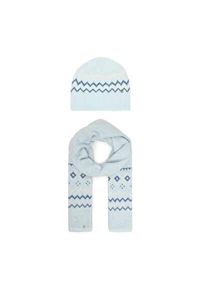Guess Set eșarfă și căciulă de damă W5PZ18Z3LQ0 Albastru