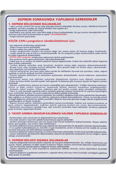 İnter Things to Do after an Earthquake 50X70 Aluminum Frame