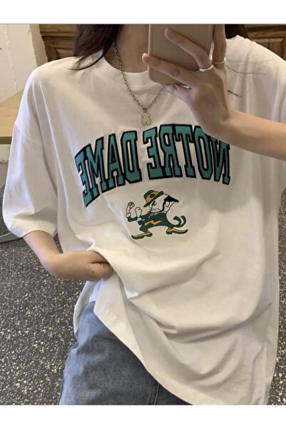 STYKEER Unisex Oversized T-Shirt "Old School" Printed Loose Fit White T-Shirt