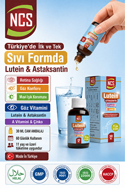 NCS Lutein Astaksantin Çinko A Vitamini 30 Ml Damla 60 Gün Kullanım Türkiyede...