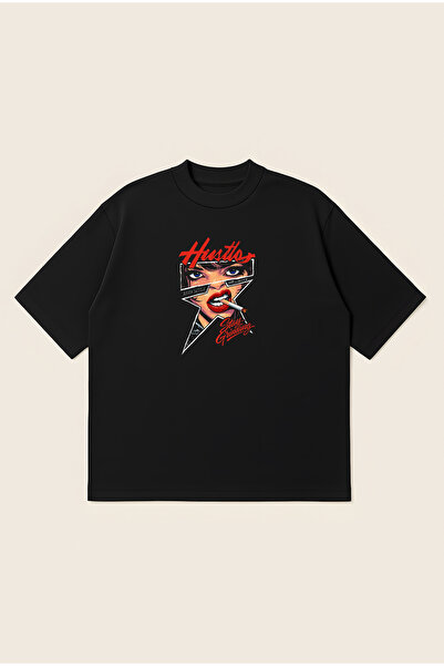 Moon Dancer The Hustle Star Printed Oversize Boxy Cut Unisex 100% Cotton Tshi...