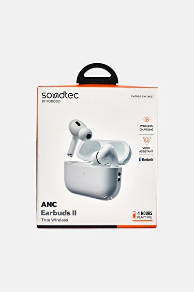 porodo Soundtec Anc True Wireless Earbuds II, White