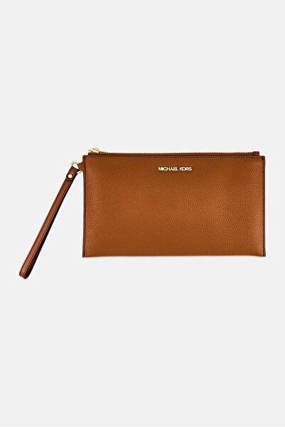 Michael Kors Women Hardware Logo Jet Set Travel Pouch, Brown
