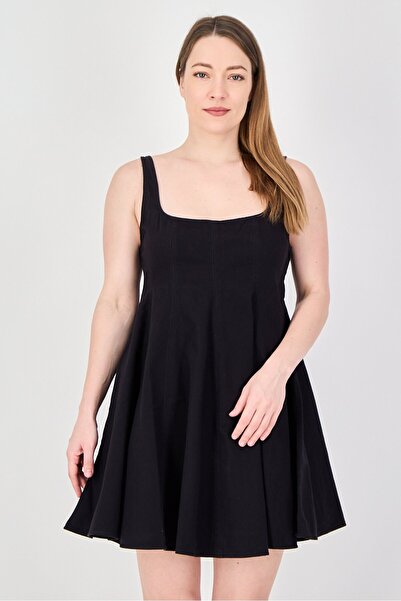 Monki Women Plain Mini Dress, Black