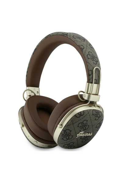 Guess 4G Script Logo Ασύρματα Ακουστικά Κεφαλής Bluetooth 5.4 ENC 26 ώρες Καφέ