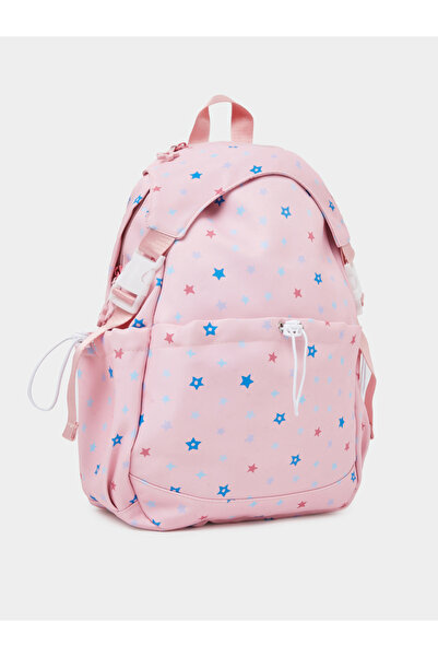 Styli Girls Pink Graphic Star Print Backpack