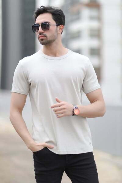 JB John Borners Men's crew neck ribbed cotton t-shirt